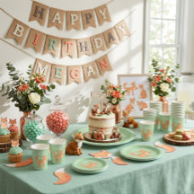 Schlaue Fox Mint Grün Personalisiertes Geburtstags