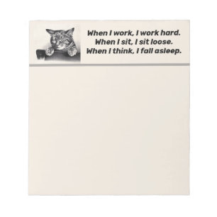 Schlaue Katze, feines Zitat Notizblock