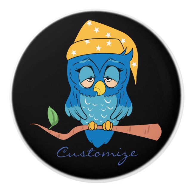 Schlaue Owl Thunder_Cove Keramikknauf (Vorderseite)