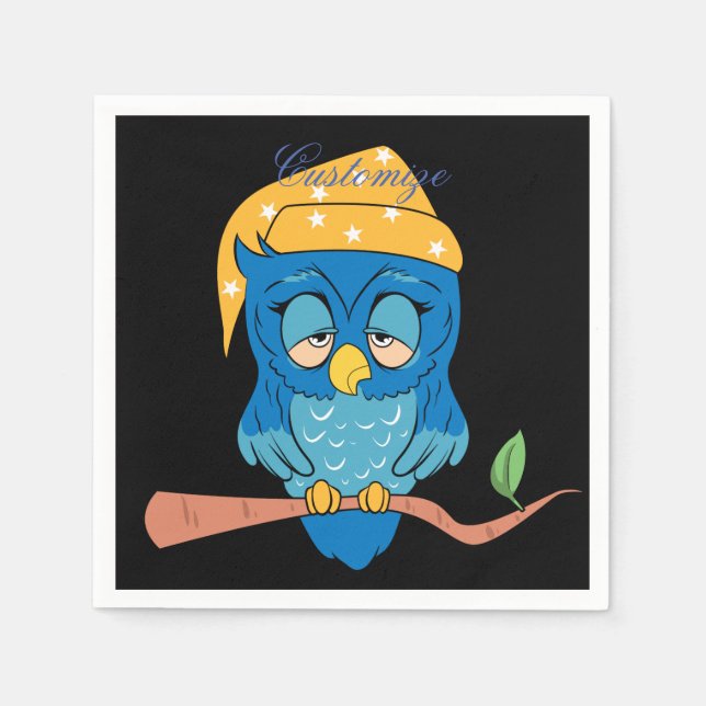 Schlaue Owl Thunder_Cove Serviette (Vorderseite)