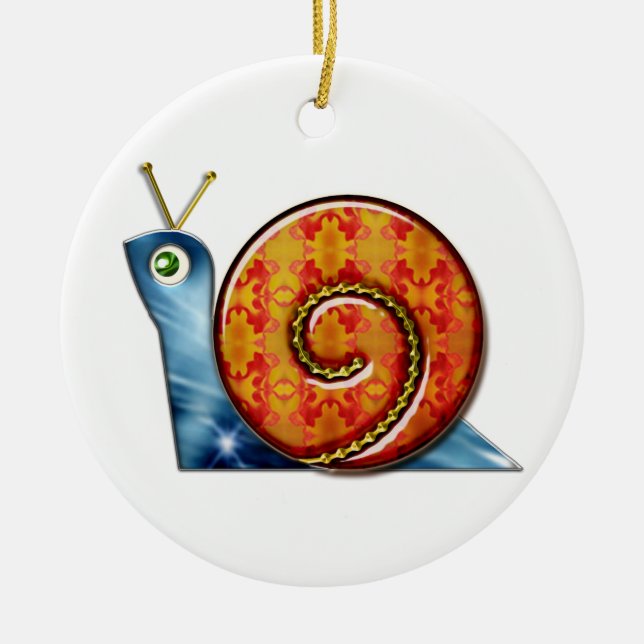 Schlaue Schnecke Keramik Ornament (Vorne)