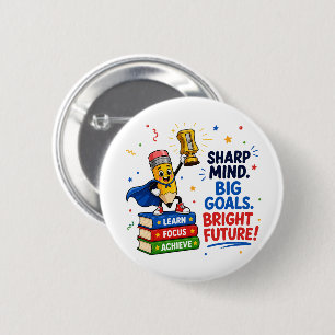 Schlauer Kopf Große Ziele Helle Zukunft Abschluss Button