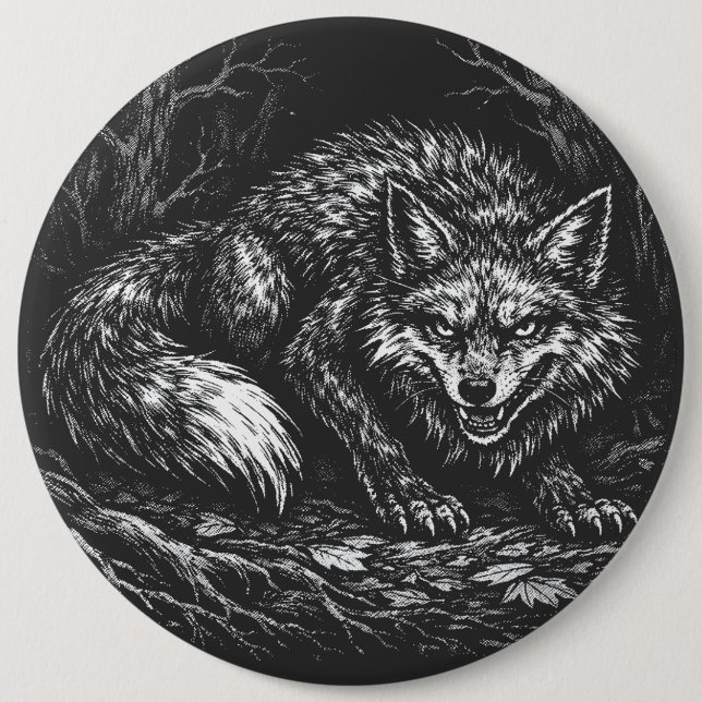 Schlauer Wald Fuchs — von BurnsInHell Button (Vorderseite)