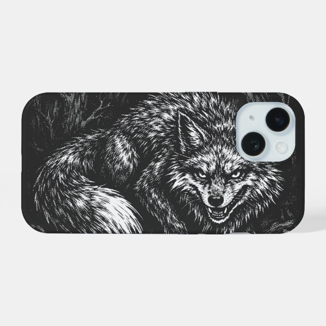 Schlauer Wald Fuchs — von BurnsInHell iPhone 15 Hülle (Rückseite (Horizontal))