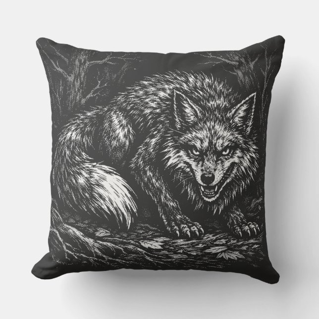 Schlauer Wald Fuchs — von BurnsInHell Kissen (Vorderseite)