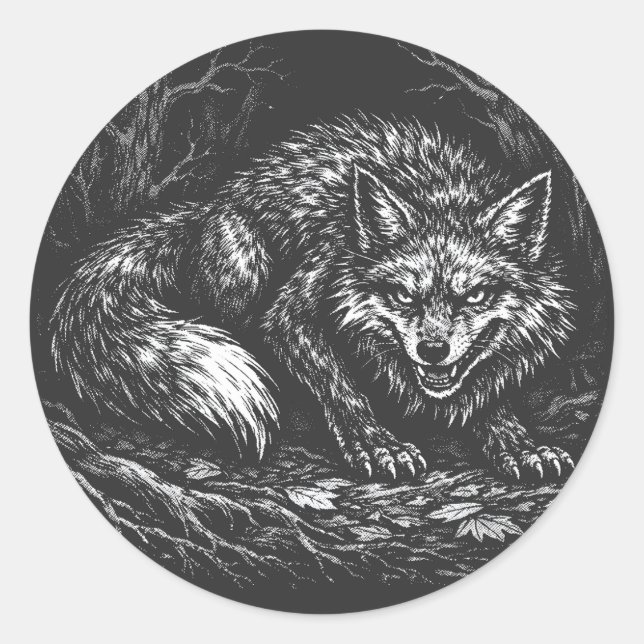 Schlauer Wald Fuchs — von BurnsInHell Runder Aufkleber (Vorderseite)