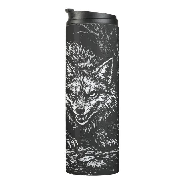 Schlauer Wald Fuchs — von BurnsInHell Thermosbecher (Nach rechts gedreht)