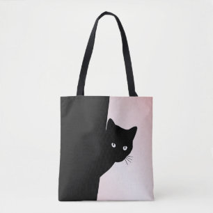 Schlaues schwarzes Kätzchen Rosa Tasche