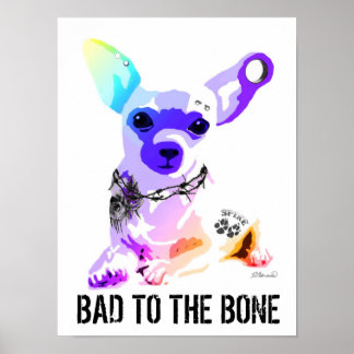 Schlecht an den Bone Chihauhau Hundetattowierungen Poster