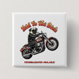Schlecht bis auf die Knochen "Pugly Attitude" Pug Button
