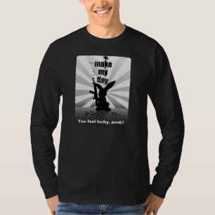 Schlecht-Esel Häschen mit Gewehr-langem T-Shirt
