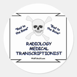 Schlecht für den Knochen-Radiologie-Medical-Transk Runder Aufkleber