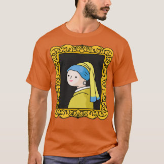 schlecht gezeichnet Mädchen mit Perlenohrring T-Shirt