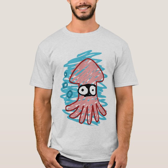 Schlecht gezeichnetes Tintenfisch-Shirt T-Shirt (Vorderseite)