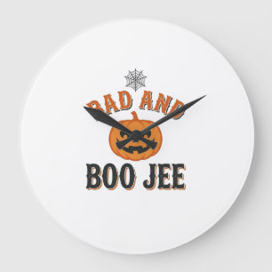 Schlecht und Boo Jee Halloween-Kürbis-Grafik_1 Große Wanduhr