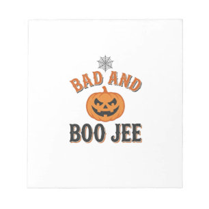 Schlecht und Boo Jee Halloween-Kürbis-Grafik_1 Notizblock