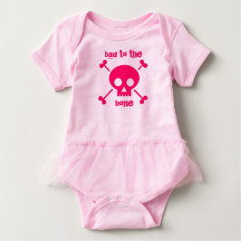 Schlecht zu Knochen Niedlich rosa Halloween Tutu Baby T-shirt