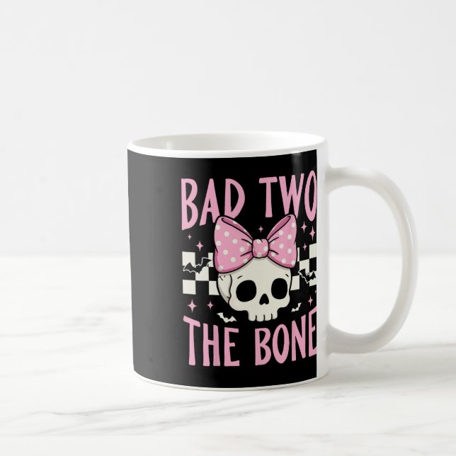 Schlecht zwei Knochenkumpen mit rosa Bow zu Hallow Kaffeetasse (Rechts)