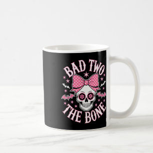 Schlecht zwei Knochenschädel rosa Bow-Sterne Kaffeetasse