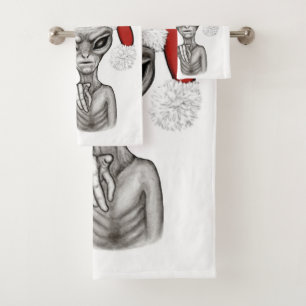 Schlechte Alien, schwere Weihnachten! Badhandtuch Set