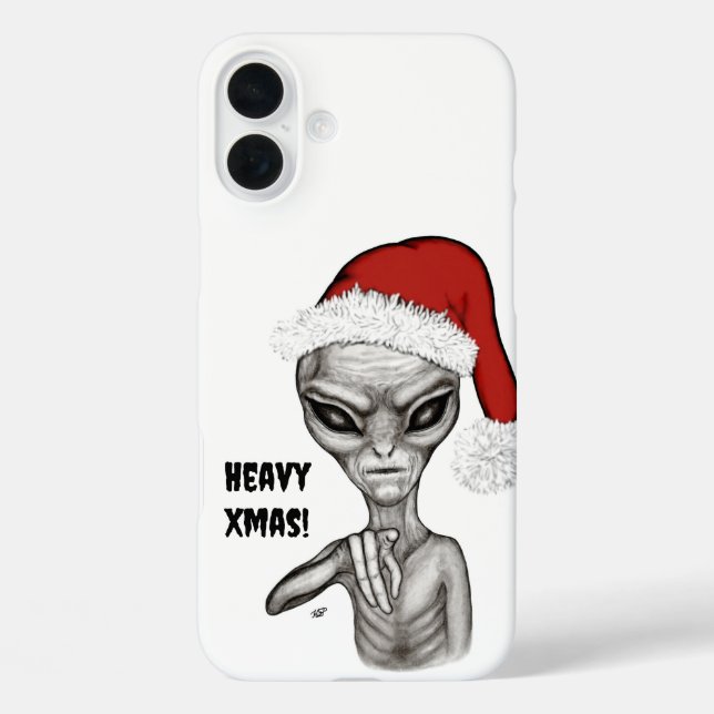 Schlechte Alien, schwere Weihnachten! iPhone 16 Plus Hülle (Rückseite)