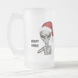 Schlechte Alien, schwere Weihnachten! Mattglas Bierglas
