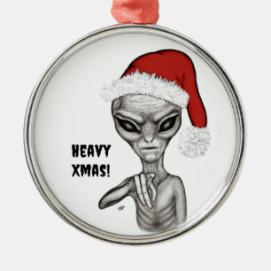 Schlechte Alien, schwere Weihnachten! Ornament Aus Metall