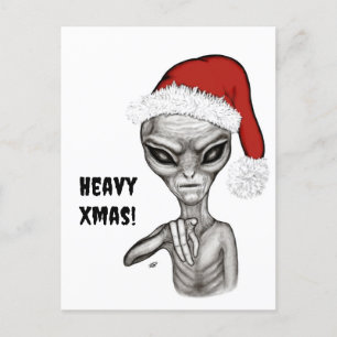 Schlechte Alien, schwere Weihnachten! Postkarte