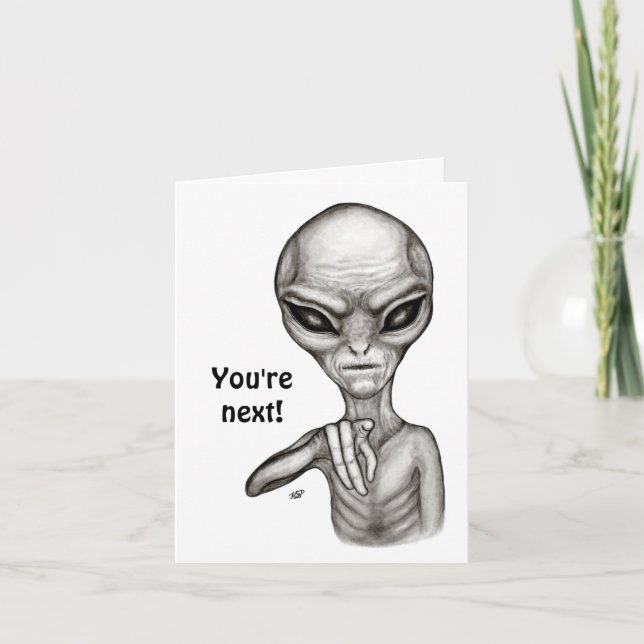 Schlechte Alien, Sie sind als Nächstes dran! Karte (Vorderseite)