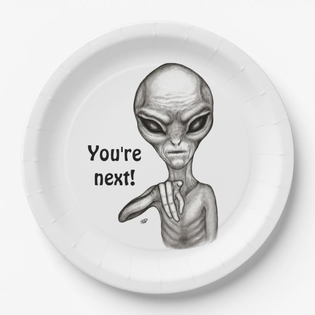 Schlechte Alien, Sie sind als Nächstes dran! Pappteller (Vorderseite)
