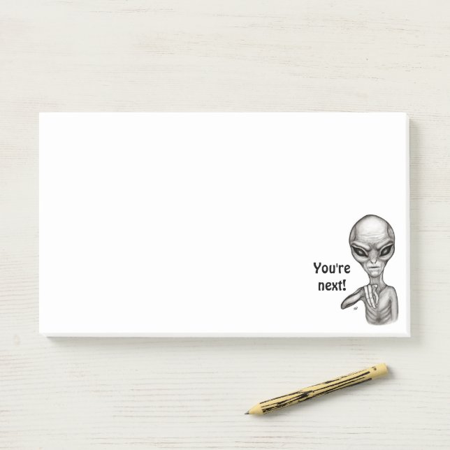 Schlechte Alien, Sie sind als Nächstes dran! Post-it Klebezettel (Auf Schreibtisch)