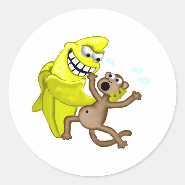 schlechte Banane Runder Aufkleber (Vorderseite)