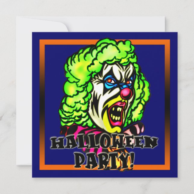 Schlechte Clown-Halloween-Party-Einladung Einladung (Vorderseite)