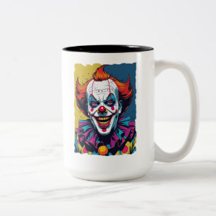 Schlechte Clowns zu Halloween! Zweifarbige Tasse