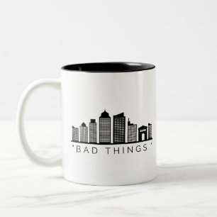 Schlechte Dinge geschehen in Philadelphia: Skyline Zweifarbige Tasse