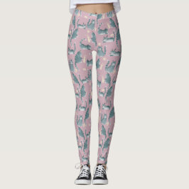 Schlechte graue Katzen klopfen über das Muster Leggings