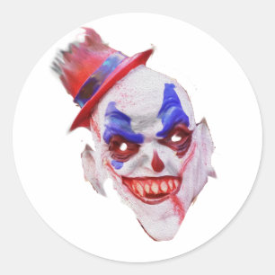Schlechte Halloween-Clown-Gesichts-Aufkleber Runder Aufkleber