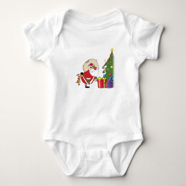 Schlechte Hundebisse schwarze Sankt auf dem Baby Strampler (Vorderseite)