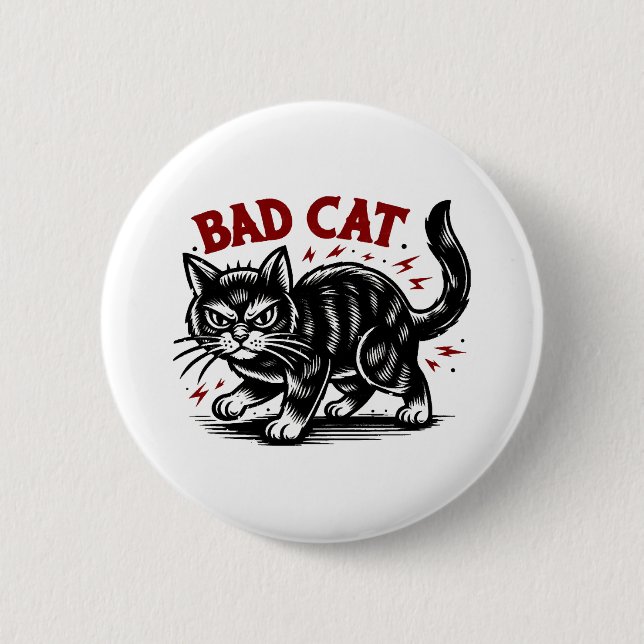 Schlechte Katze Button (Vorderseite)