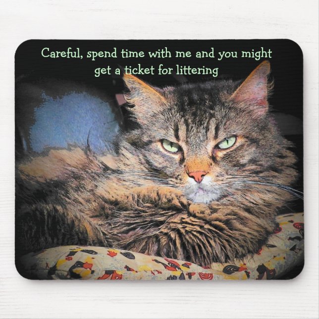 Schlechte Katze Sprüche #3 Mousepad (Vorne)
