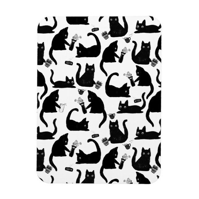 Schlechte Katzen klopfen über Magnet (Vertikal)