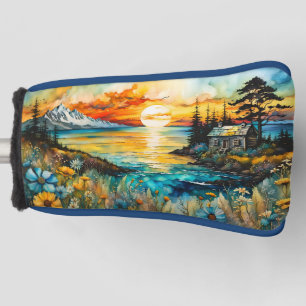 Schlechte Lage in der Wildblumen mit dem Wasser Golf Headcover
