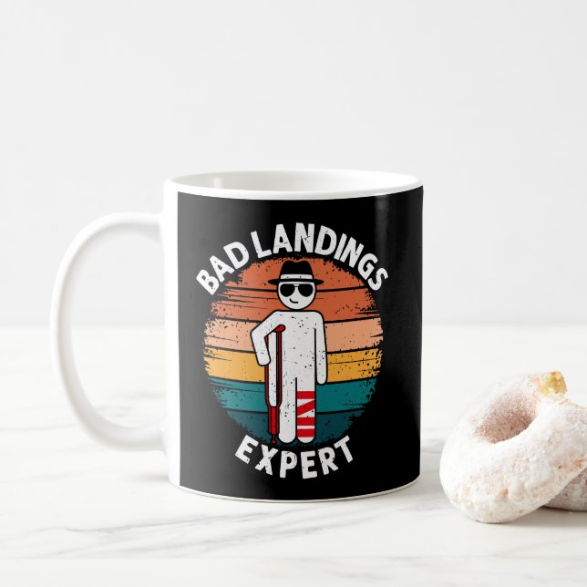 Schlechte Landung Experte Gebrochener Bein Knochen Kaffeetasse (Mit Donut)