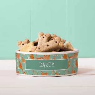 Schlechte orange Tabby-Katzen werfen Gegenstände u Napf