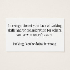 Schlechte Parkkarten