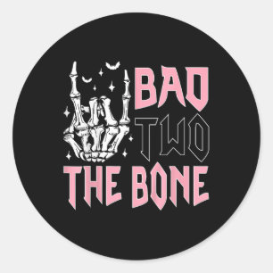 Schlechte Two The Bone Party Dekorationen 2 Jahre Runder Aufkleber