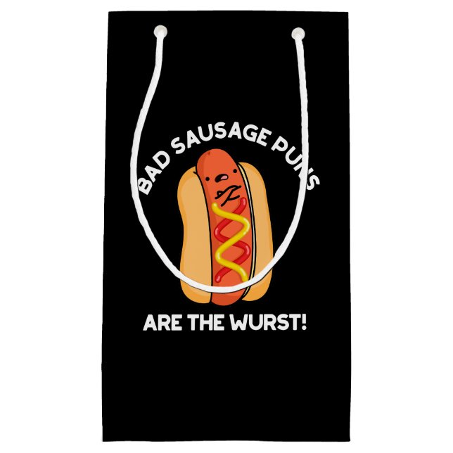 Schlechte Wurstpfeifen sind der Wurst Hot Dog Dark Kleine Geschenktüte (Vorderseite)