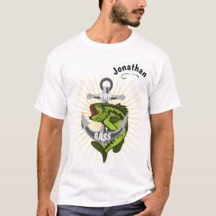 Schlechter Bass mit Anker Personalisierter NAME T- T-Shirt