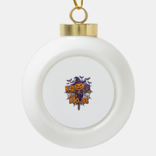 Schlechter Boo Jee Kürbis Vogelscheuche Lila Eule Keramik Kugel-Ornament