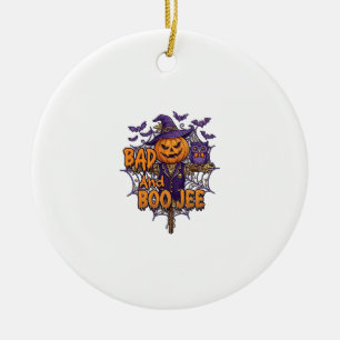 Schlechter Boo Jee Kürbis Vogelscheuche Lila Eule Keramik Ornament